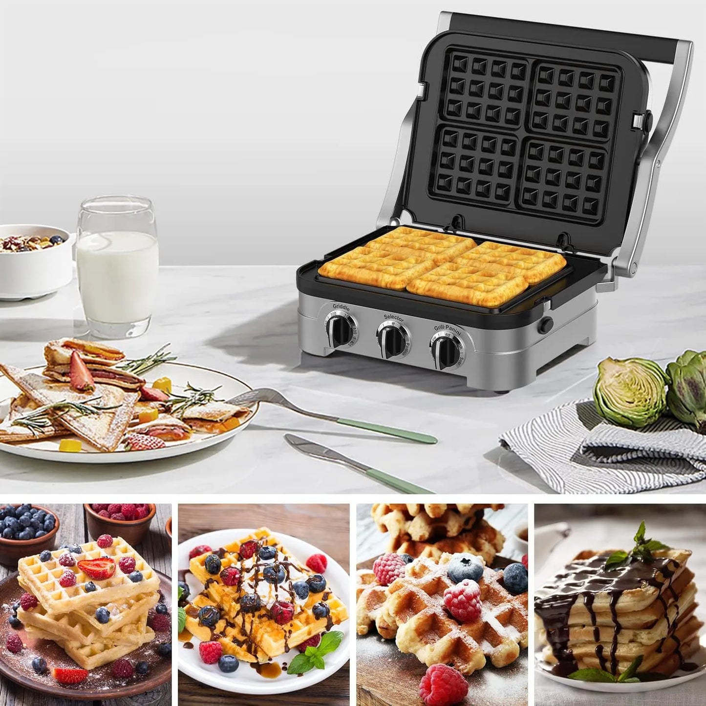 Placas De Gofres Para Cuisinart Griddler Series Antiadherentes Y Faciles De Limpiar