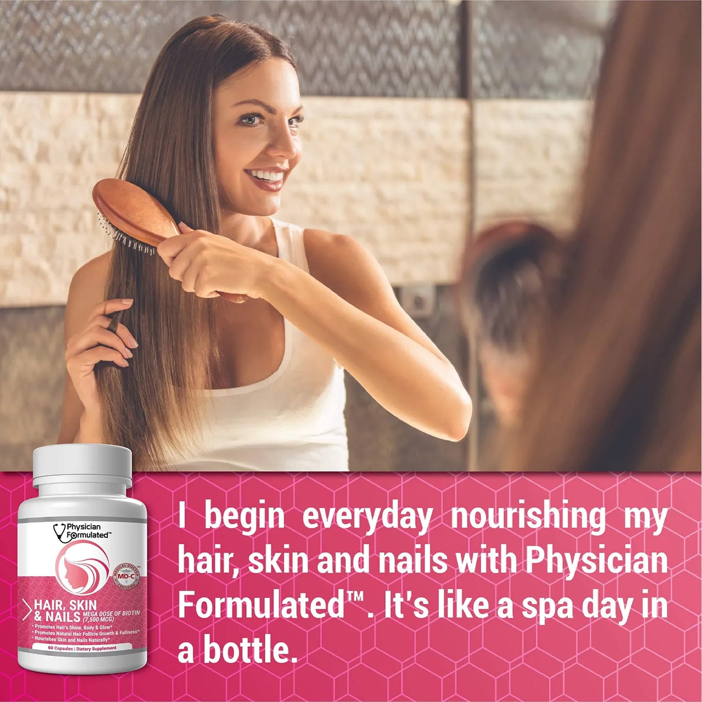 Vitaminas Cabello Piel Uñas Con Biotina Colágeno Y Ácido Hialurónico 60 Cápsulas