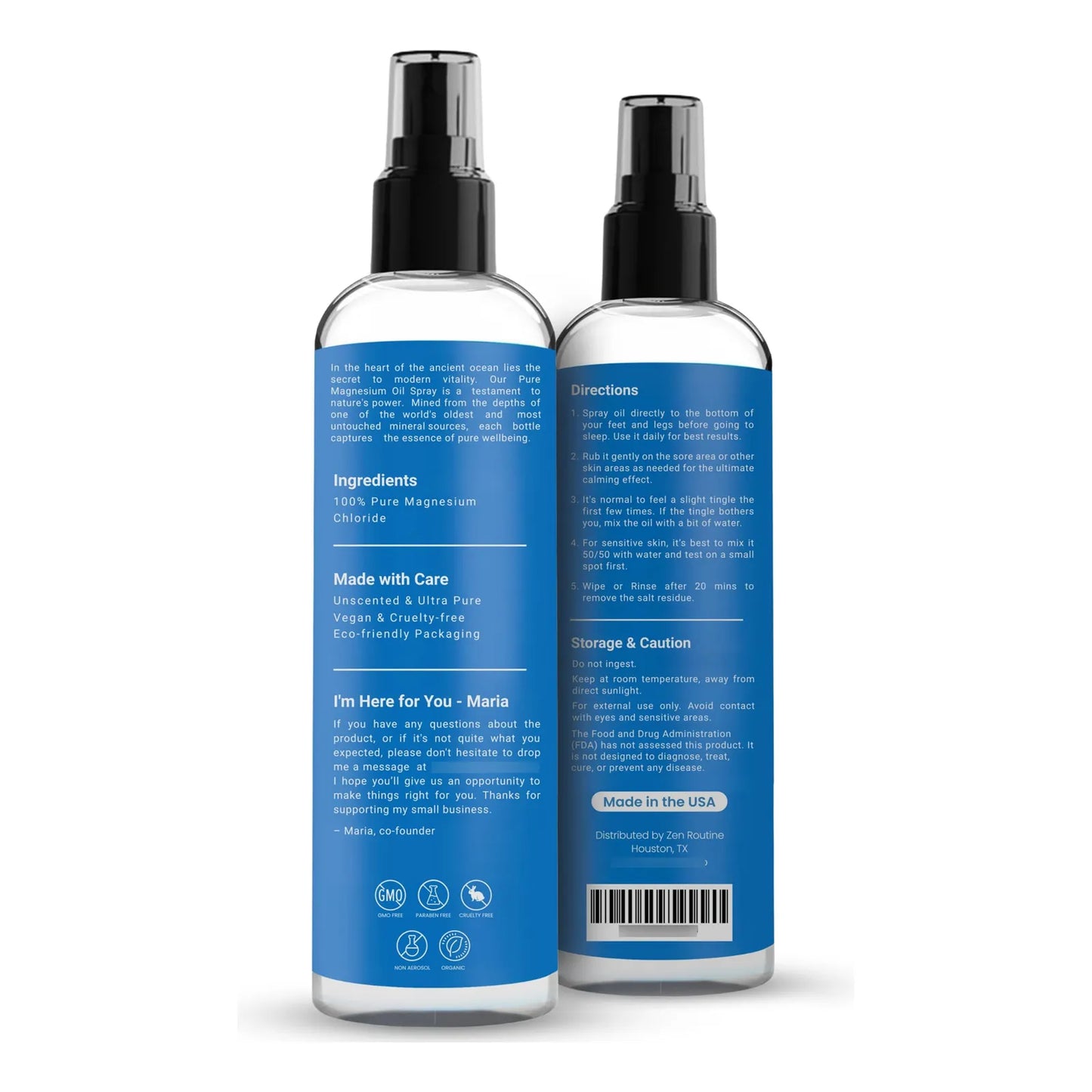 Aceite De Magnesio Puro En Spray 354 Ml Absorción Rápida 100 Orgánico