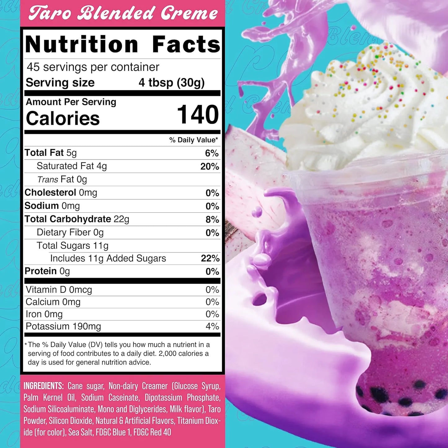 Polvo De Taro Para Té De Burbujas 1361 Gramos 45 Porciones Sabores Auténticos