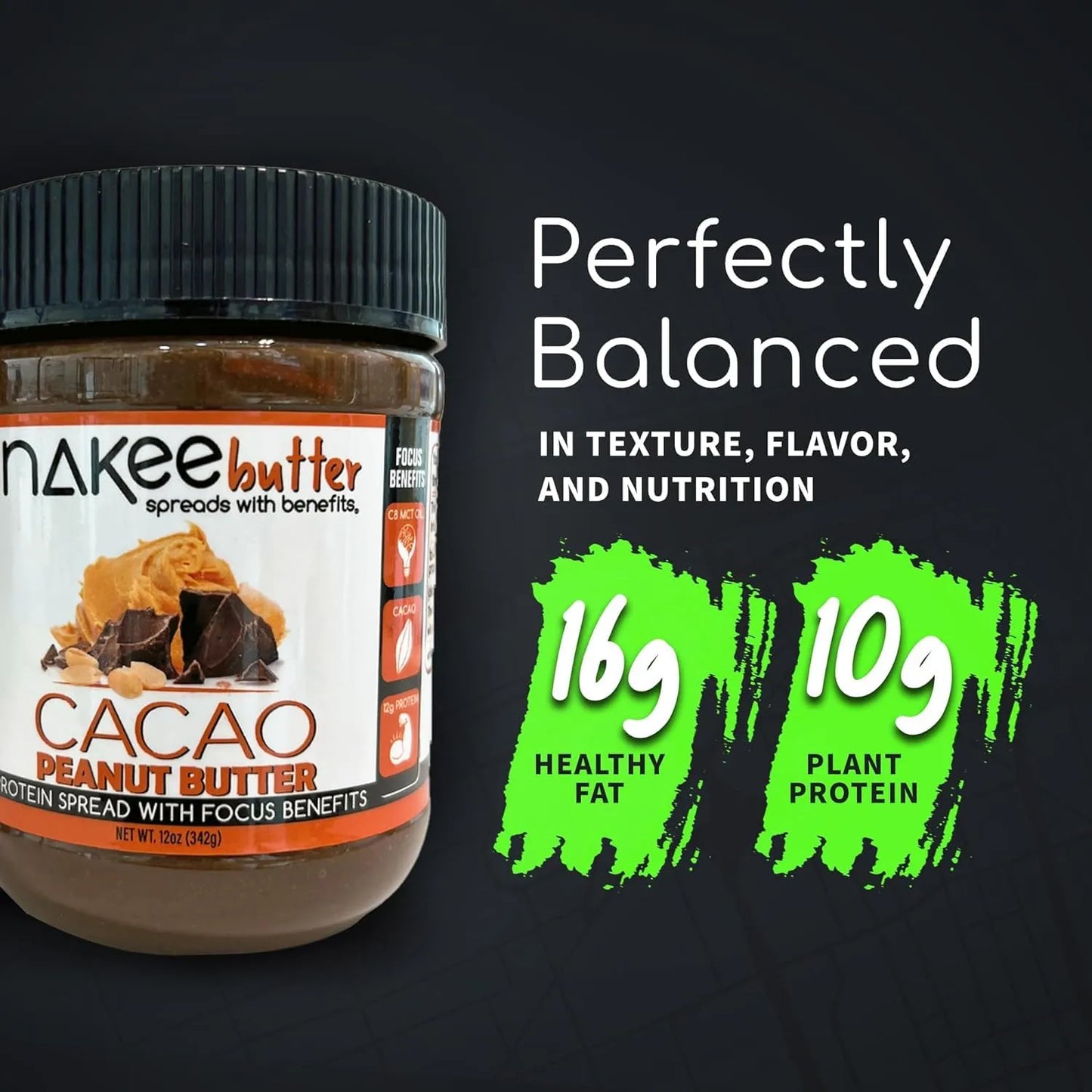 Mantequilla De Maní Keto Con Aceite De Cacao Y MCT Alta En Proteína 12 Oz