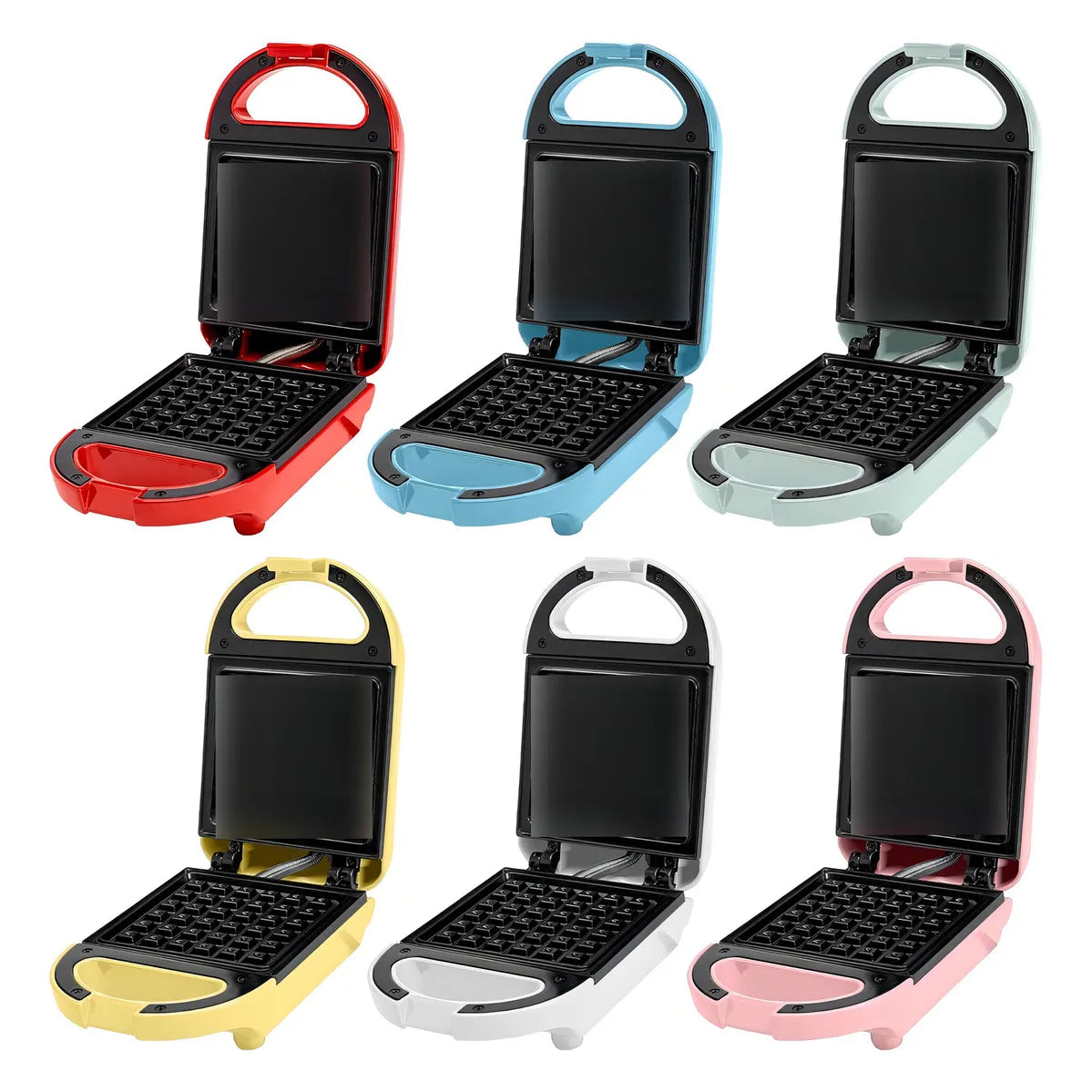Mini Waflera Azul Antiadherente Para Waffles Perfectos