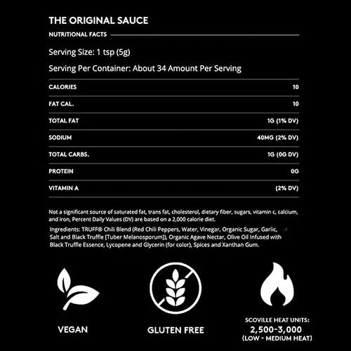 Truff Salsa Picante De Trufa Negra Original Salsa Gourmet Con Toque De Lujo