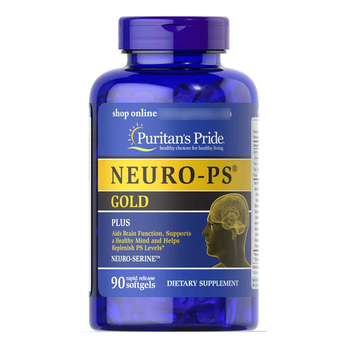 Puritans Pride Neuro PS Gold Plus Con Ginkgo Biloba Y DHA Para Memoria Y Concentracion 90 Capsulas