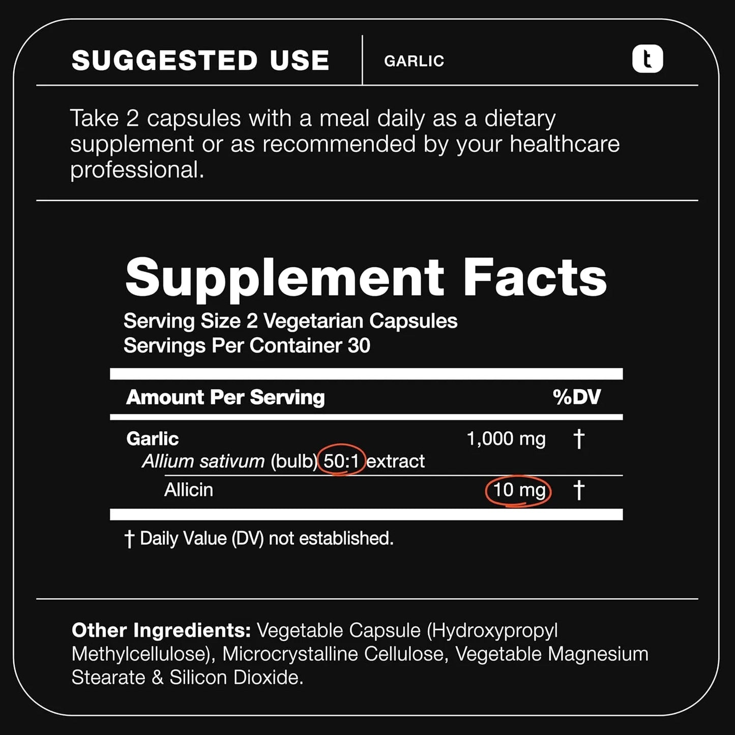 Extracto De Ajo Sin Olor 10 Mg Alicina 50 1 Potencia Máxima 60 Cápsulas Vegetarianas