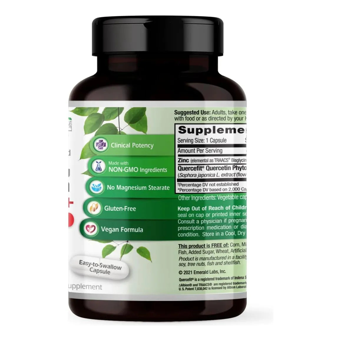 Quercetina Antioxidante Con Zinc 60 Cápsulas Veganas Apoyo Inmunológico