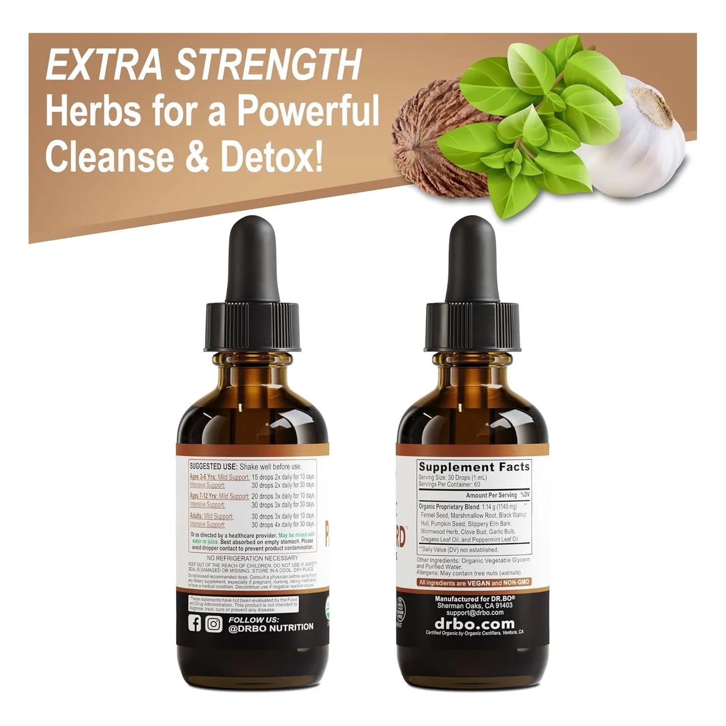 Liquido Organico Detox Intestinal Con Nuez Negra Y Ajenjo Limpiador Natural Para Digestión Y Flora Balance