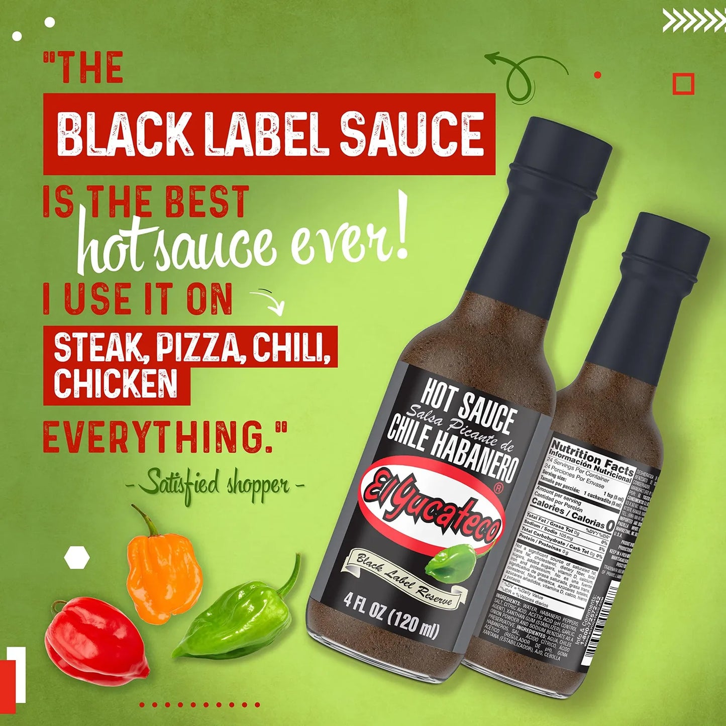 Salsa Habanero Black Label Reserve 118ml Sabor Ahumado Sin Gluten