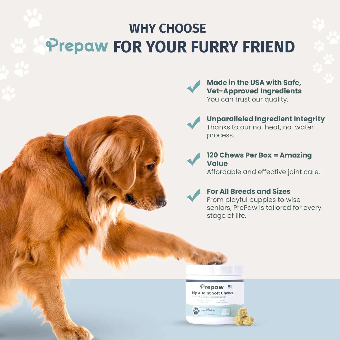 Soporte Articular Para Perros Con Glucosamina Condroitina MSM Alivia Dolor Artritis