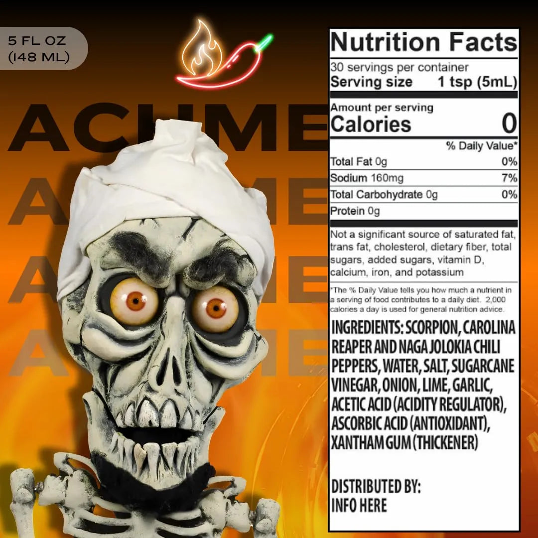 Salsa Picante Achmed Con Escorpion Carolina Reaper Y Ghost Peppers 5 Oz