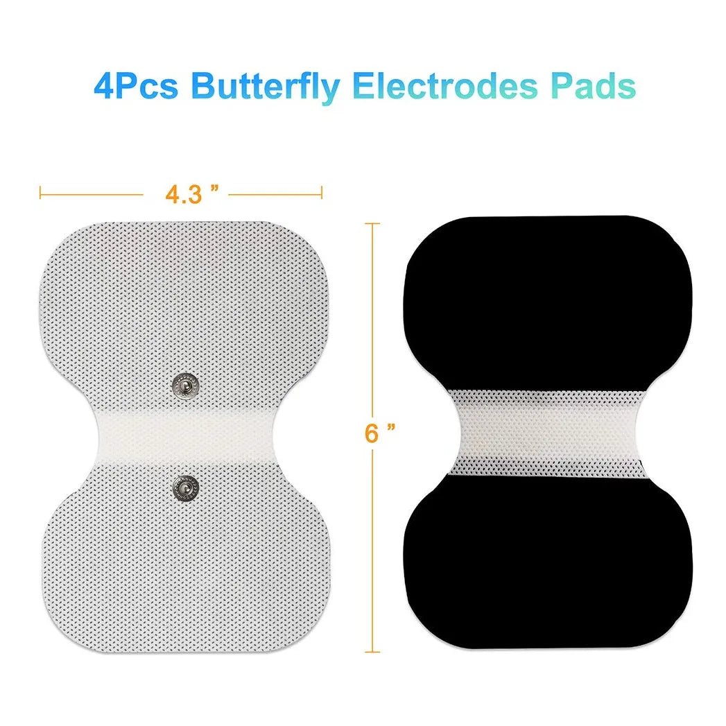 Masajeador Eléctrico Mariposa Con 4 Almohadillas TENS/EMS Alivia Dolores Musculares