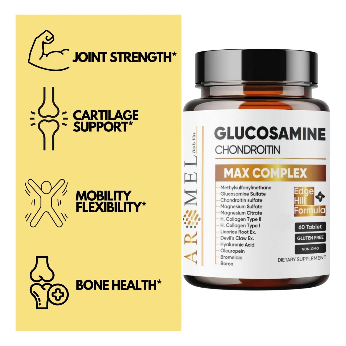 Glucosamina Condroitina Con Cúrcuma Y MSM 60 Tabletas Para Articulaciones