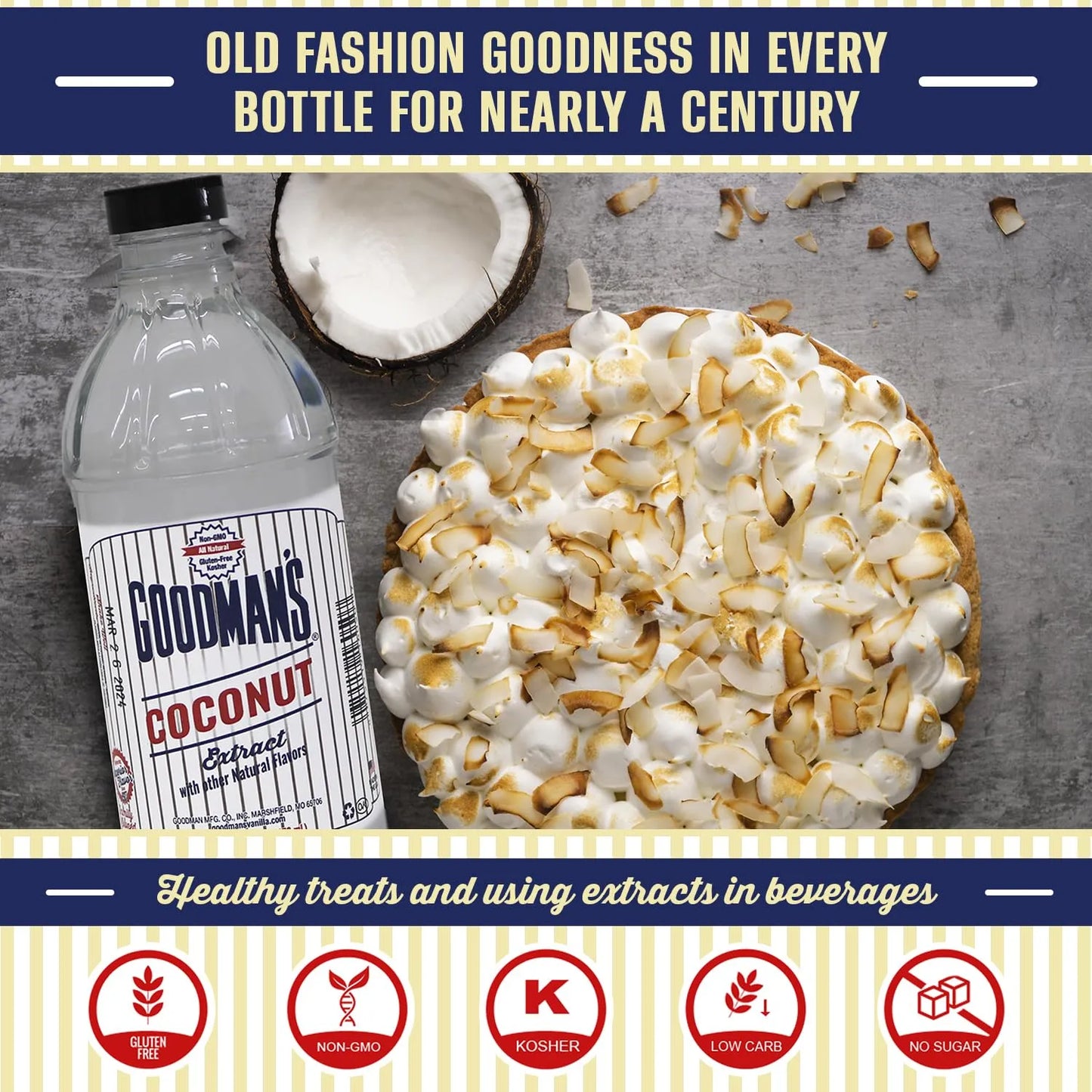 Extracto De Coco Tropical Goodmans Sin Gluten Y Kosher Para Postres Y Bebidas