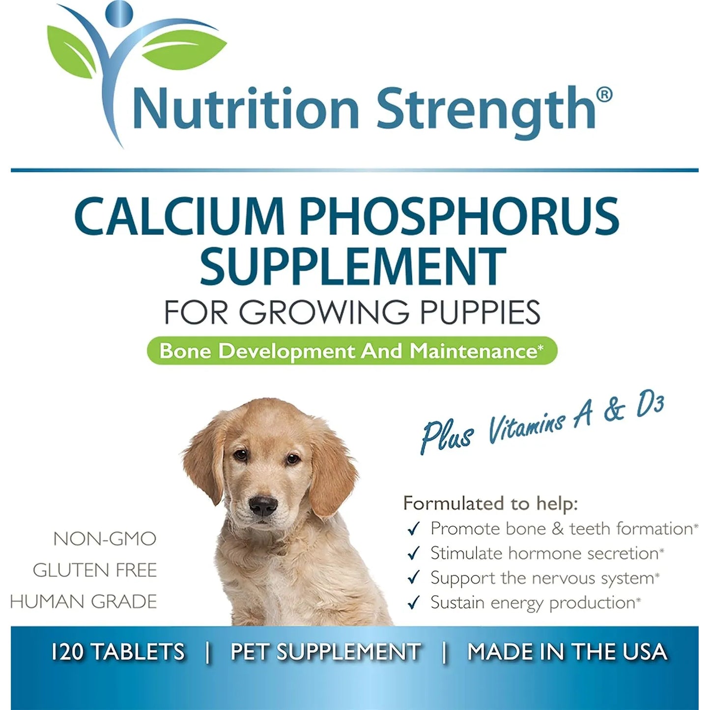 Calcio Fosfato Masticable Para Perros Cachorros Huesos Salud Importado Eeuu 120 Tabletas