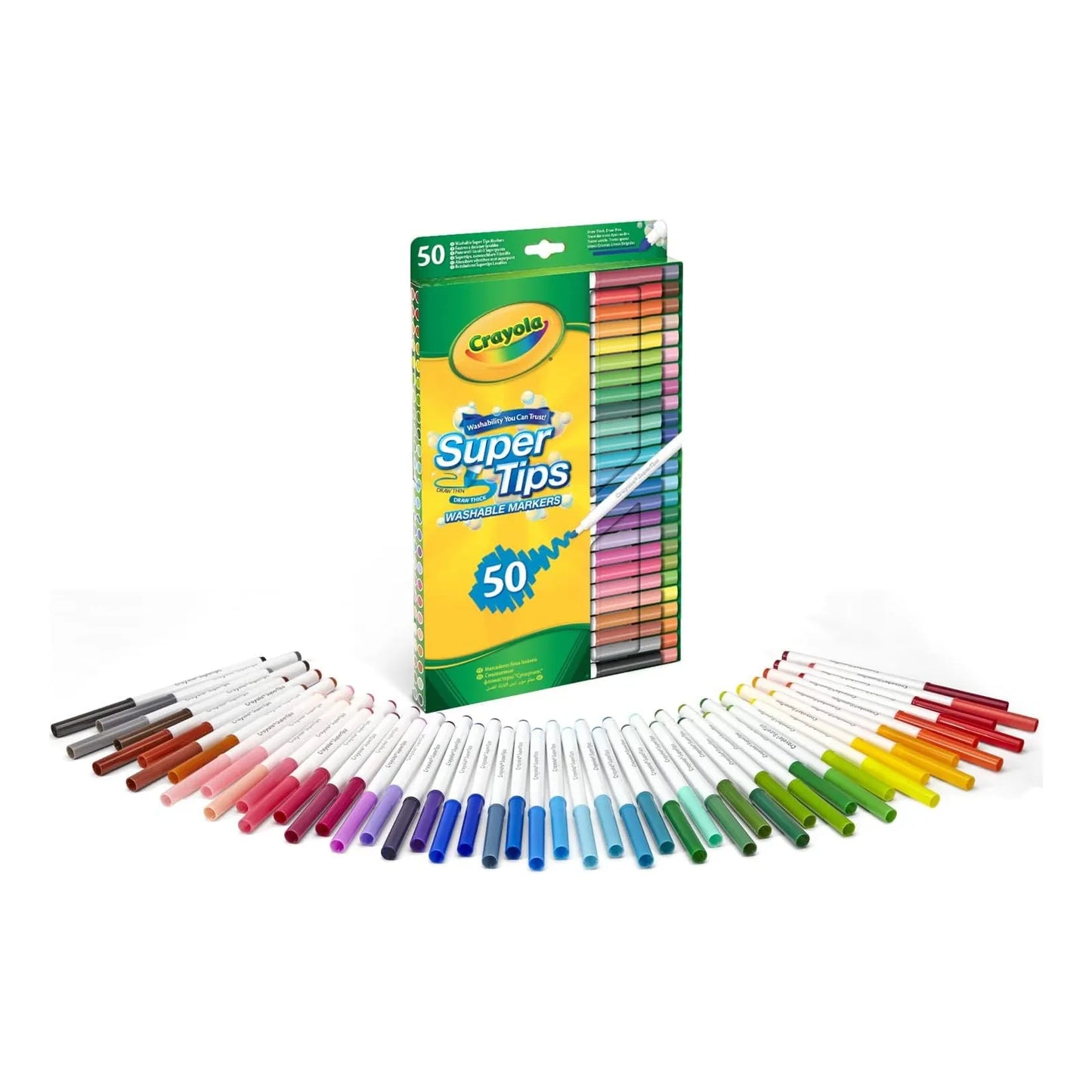 Crayola Marcadores Lavables Super Tips 50 Colores 2 Cajas Creatividad Sin Limites