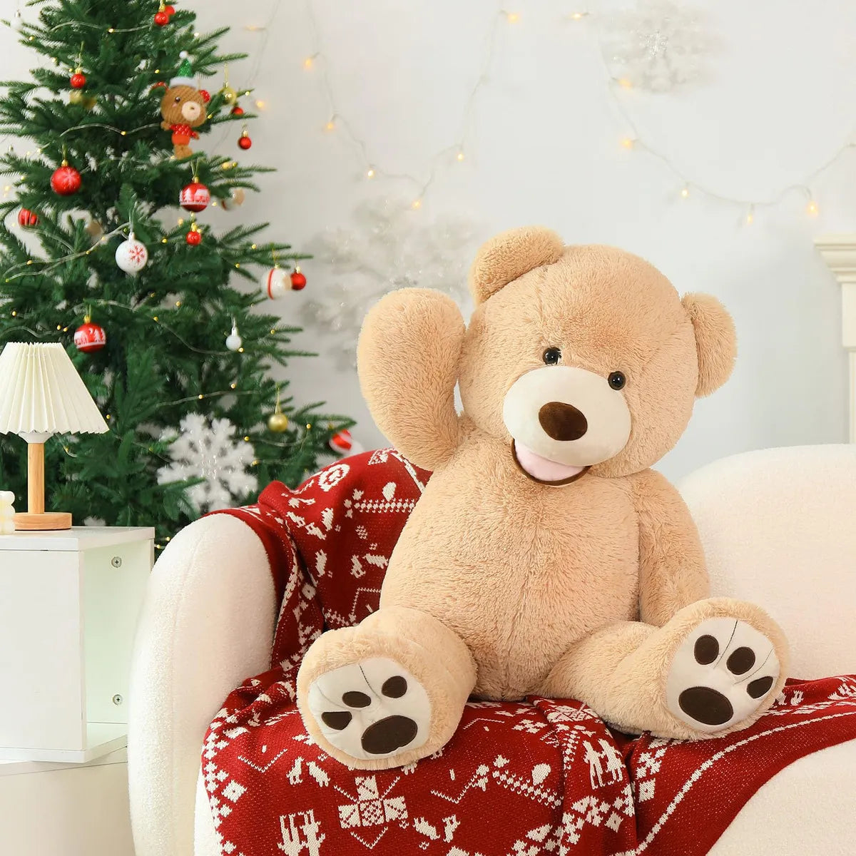 Oso De Peluche Gigante Con Luces Morismos Acompaña Juegos Y Sueños