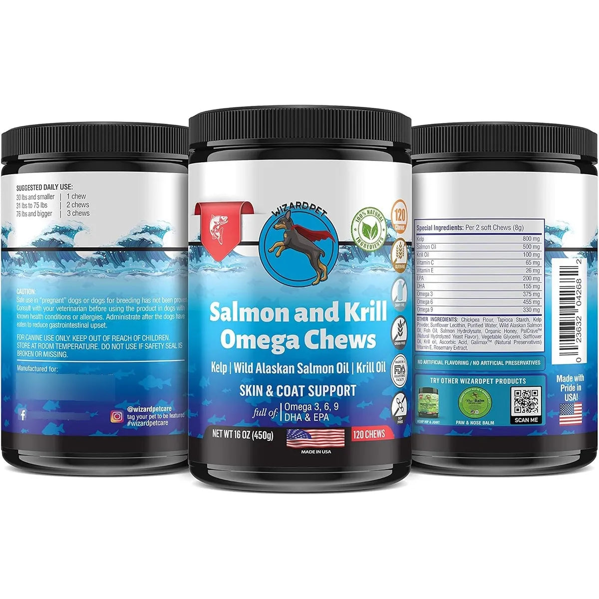 Golosinas Suaves De Aceite De Krill Para Perros Con Omega 3 120 Unidades