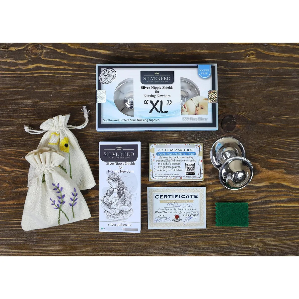 Protector De Pezones Plateado Ecológico Calma Y Protege Pezones Doloridos