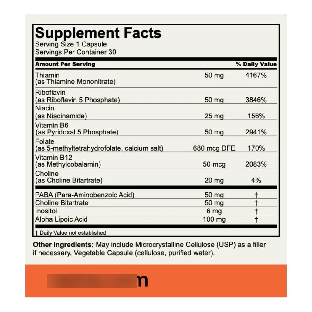 Complejo Vitamina B Premium Energia Metabolismo Apoyo Estres