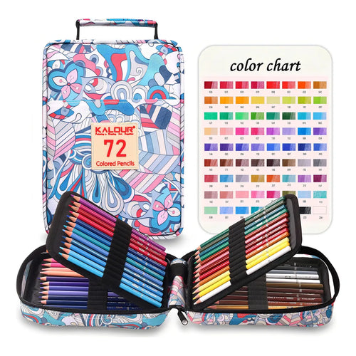 Lápices Alta Calidad 72 Colores Estuche Cremallera Sacapunta