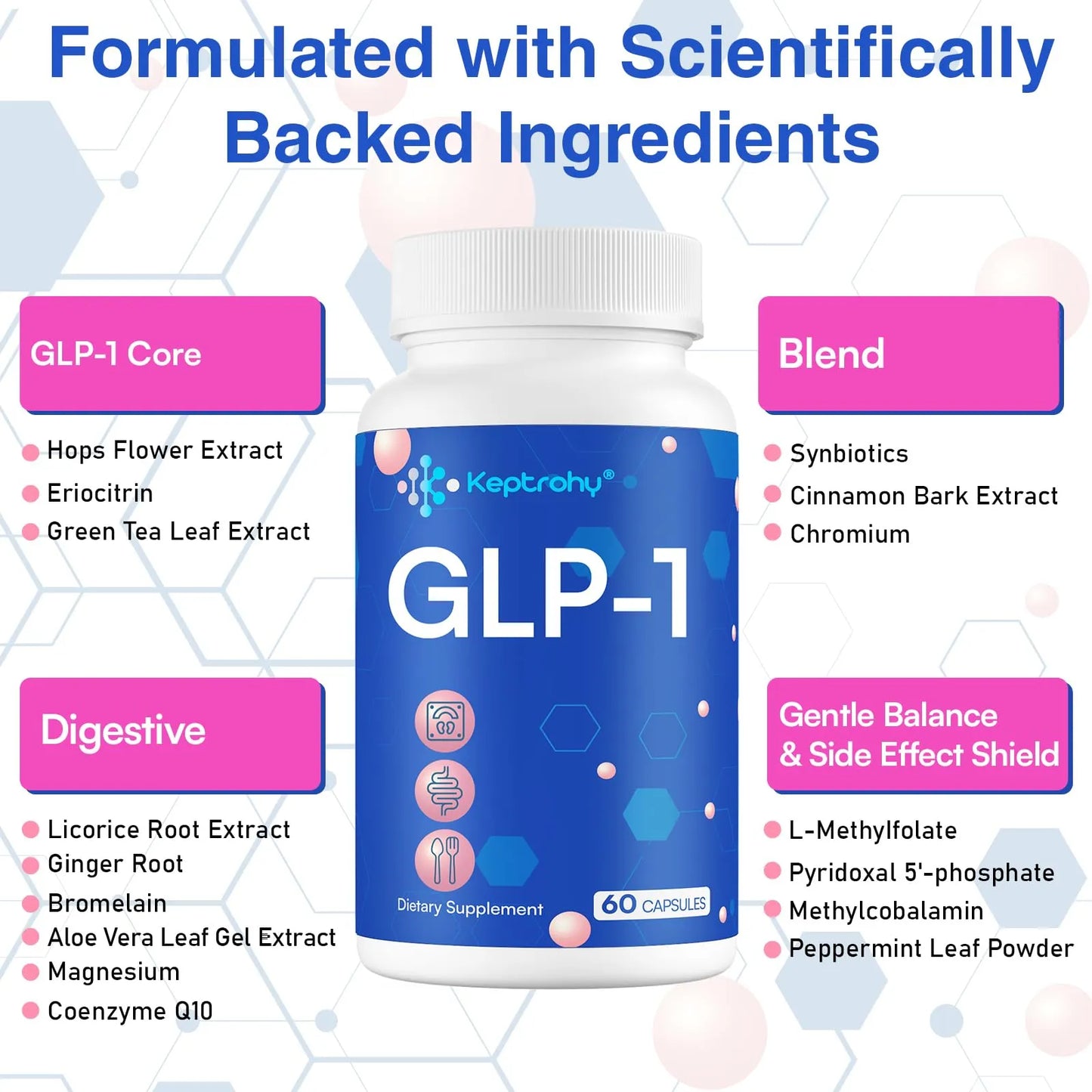 Suplemento GLP-1 Natural Soporte Energía Digestión Y Salud 30 Cápsulas