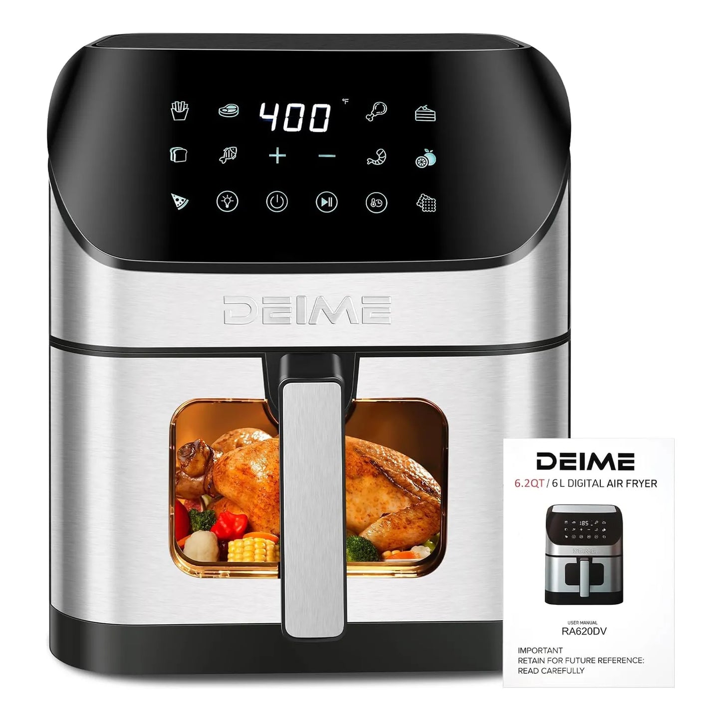 Freidora De Aire De 23.5 Litros DEIME Sin Aceite 1500W 10 Programas