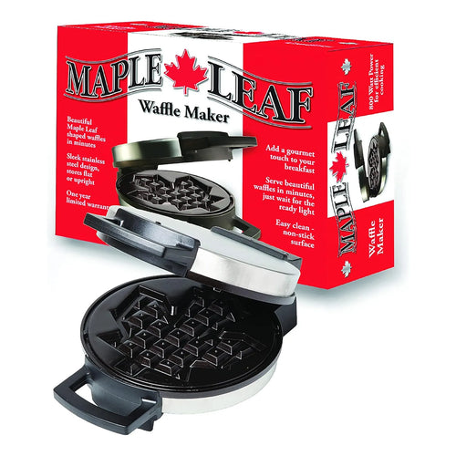 Máquina Gofres Belga Hoja De Arce Canadiense Plancha Antiadherente 800W