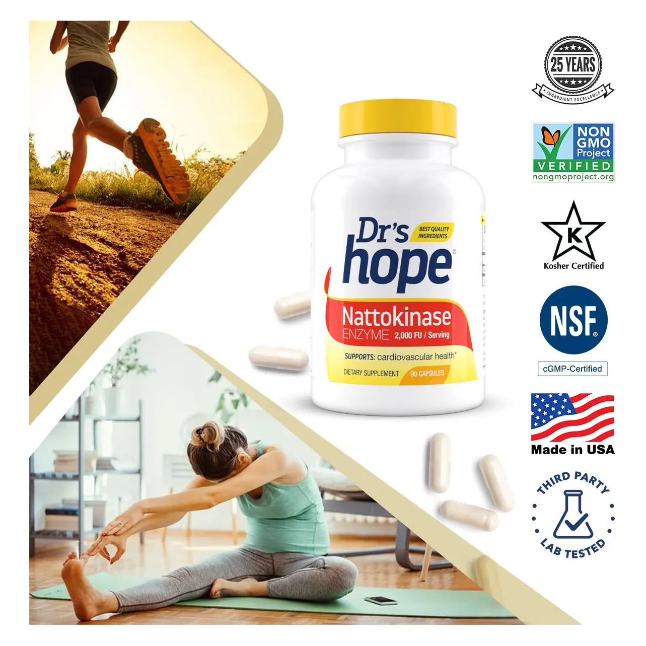 Nattokinase 2000 FU Suplemento Cardiovascular 90 Cápsulas Sin Gluten