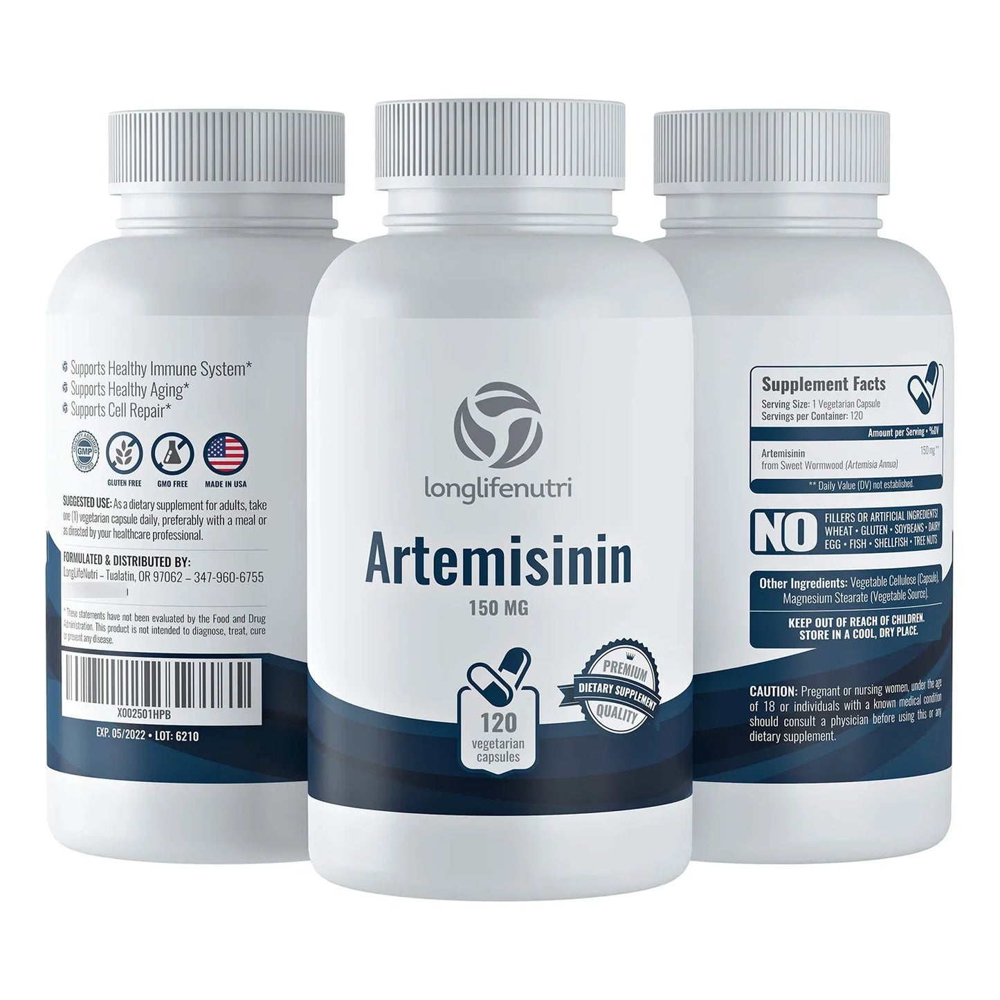 Artemisinina 150mg 120 Cápsulas Extracto Puro Ajenjo Dulce Suministro 4 Meses