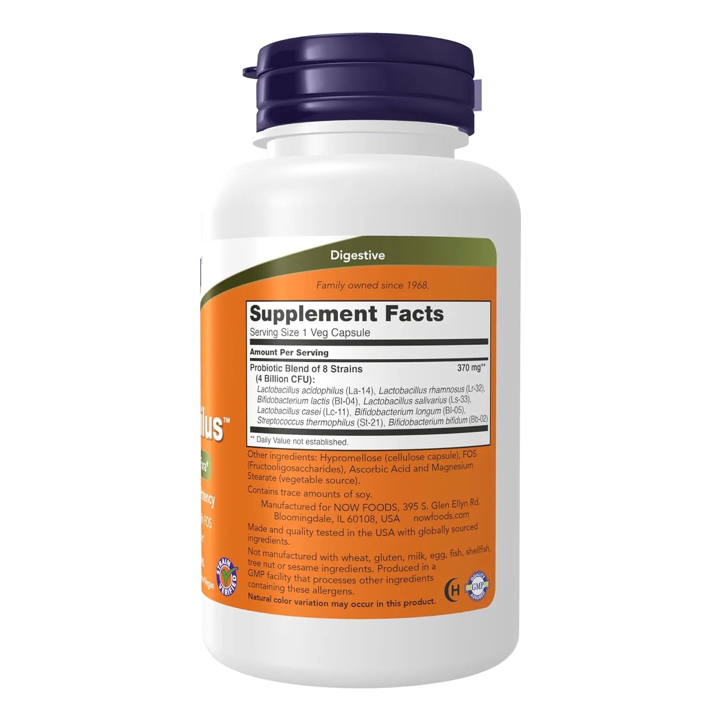 Probiotico Gr8 Dophilus 8 Cepas 4 Mil Millones 120 Capsulas NOW Suplementos