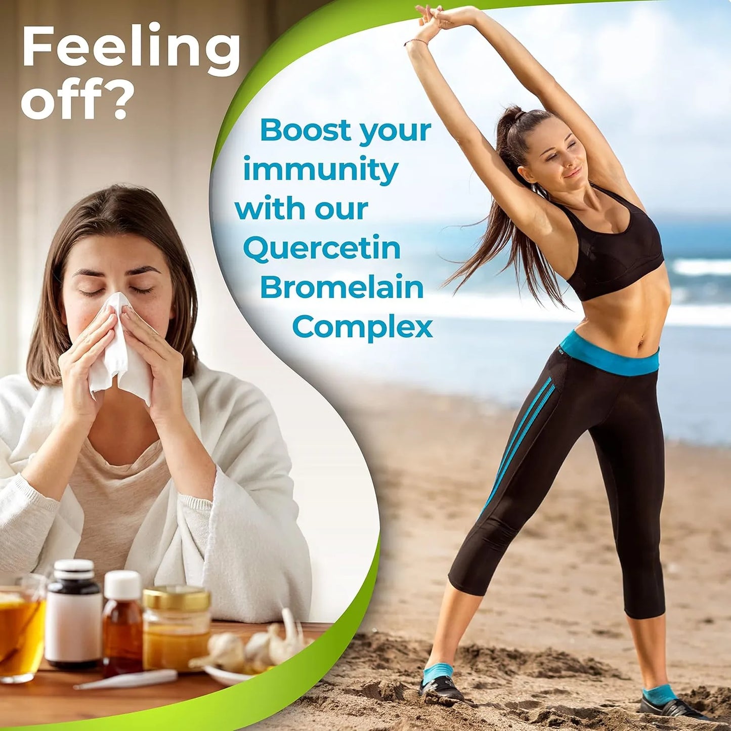 Quercetina Bromelina Vitamina C Zinc 1215 Mg Capsulas Refuerzo Inmunologico Potente