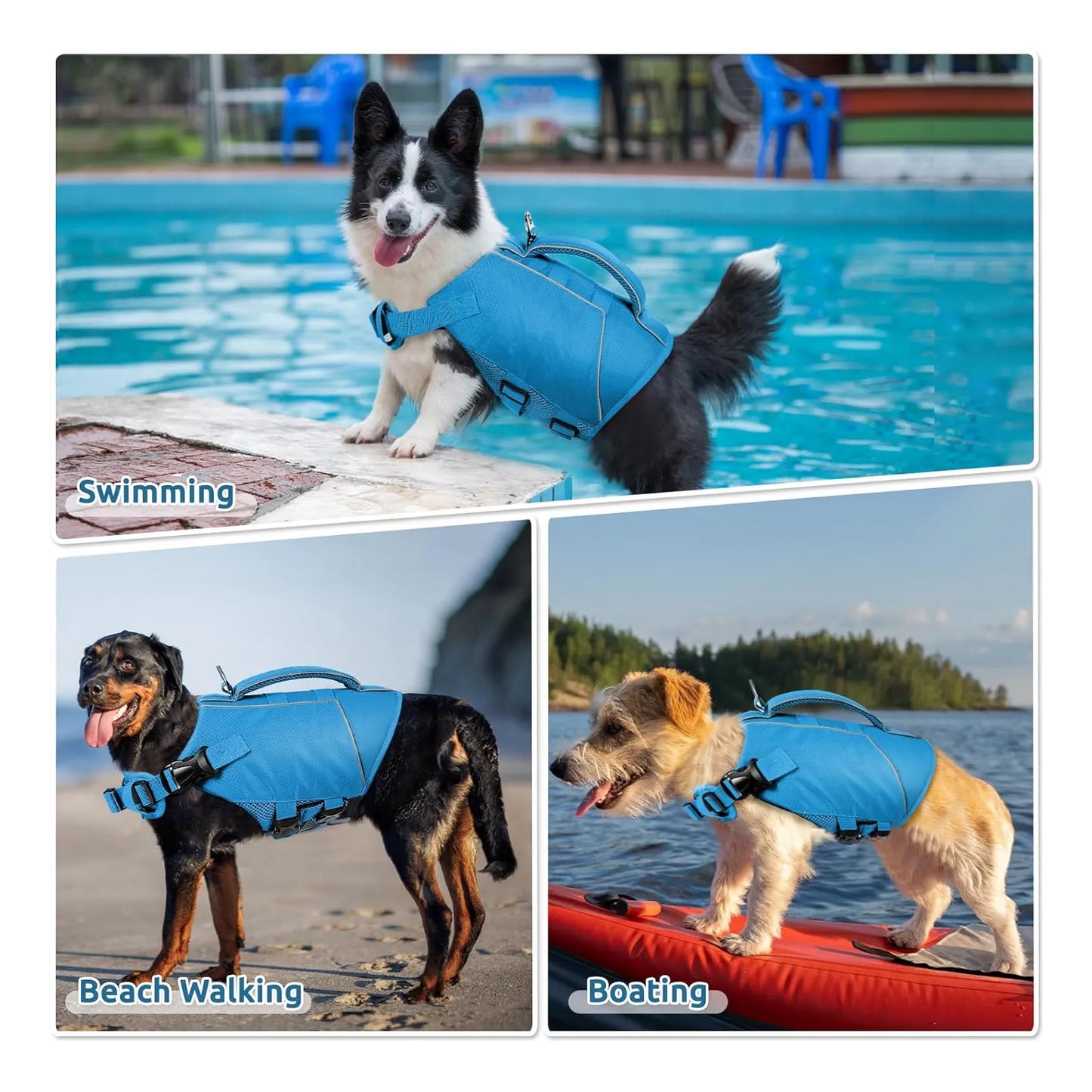 Chaleco Salvavidas Ligero Para Perros Con Alta Flotación Y Seguridad