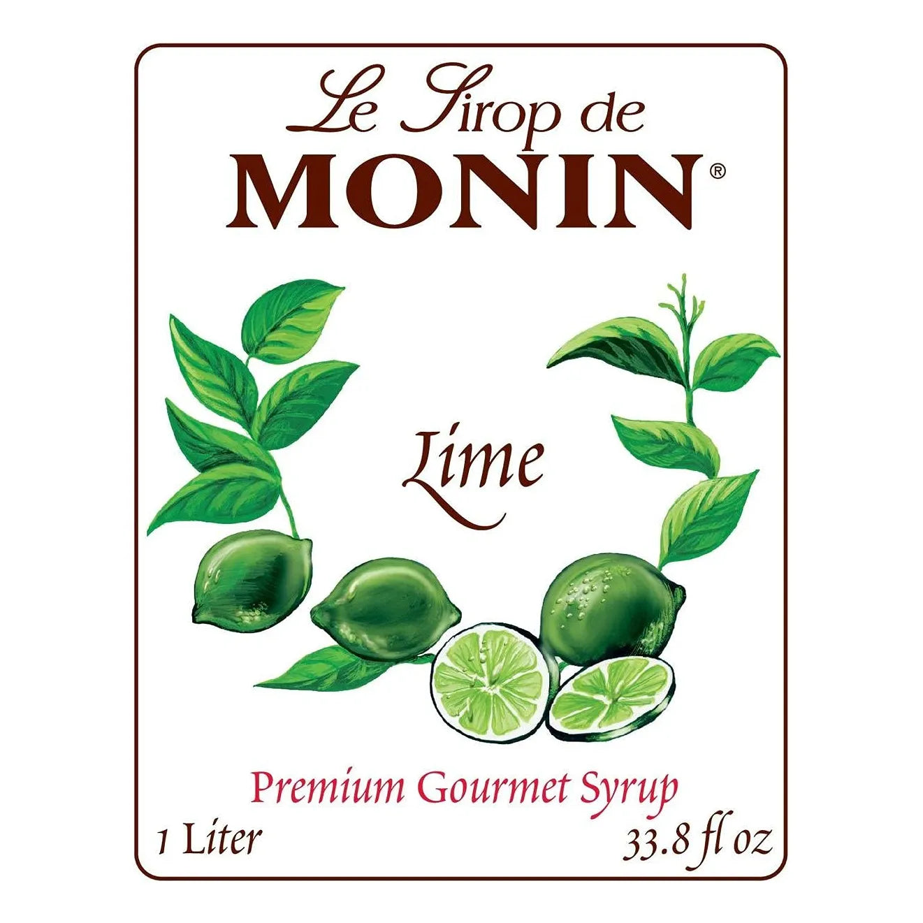 Jarabe De Lima Monin 1 Litro Sabor Fresco Para Cocteles Y Bebidas