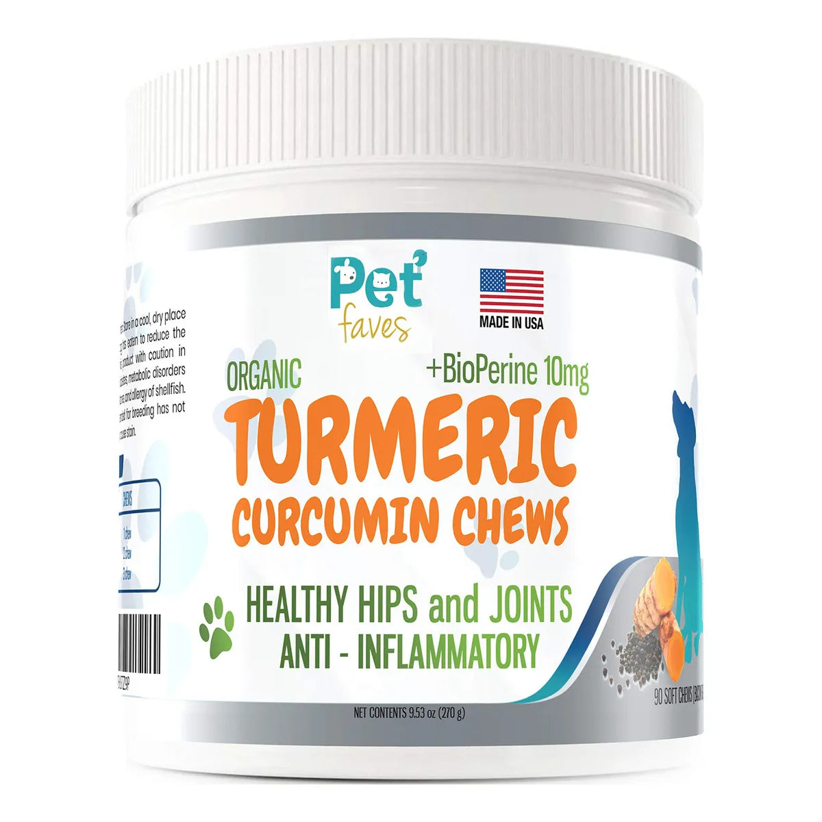 Suplemento Alivio Natural Articulaciones Perros Curcumina Pimienta Negra