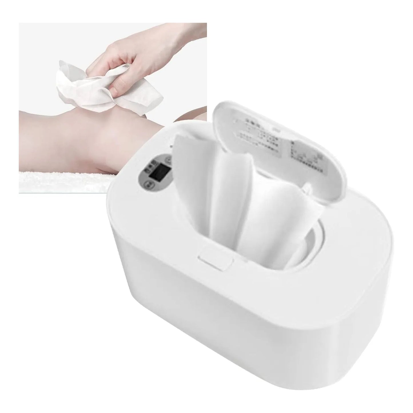 Calentador De Toallitas Para Bebés Dispensador Húmedo Esencial Con Control De Temperatura