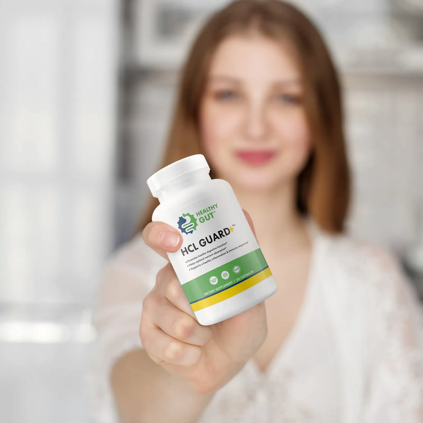 HCL Guard+ Apoyo Digestivo Con Betaína Jengibre Y Pepsina 60 Cápsulas