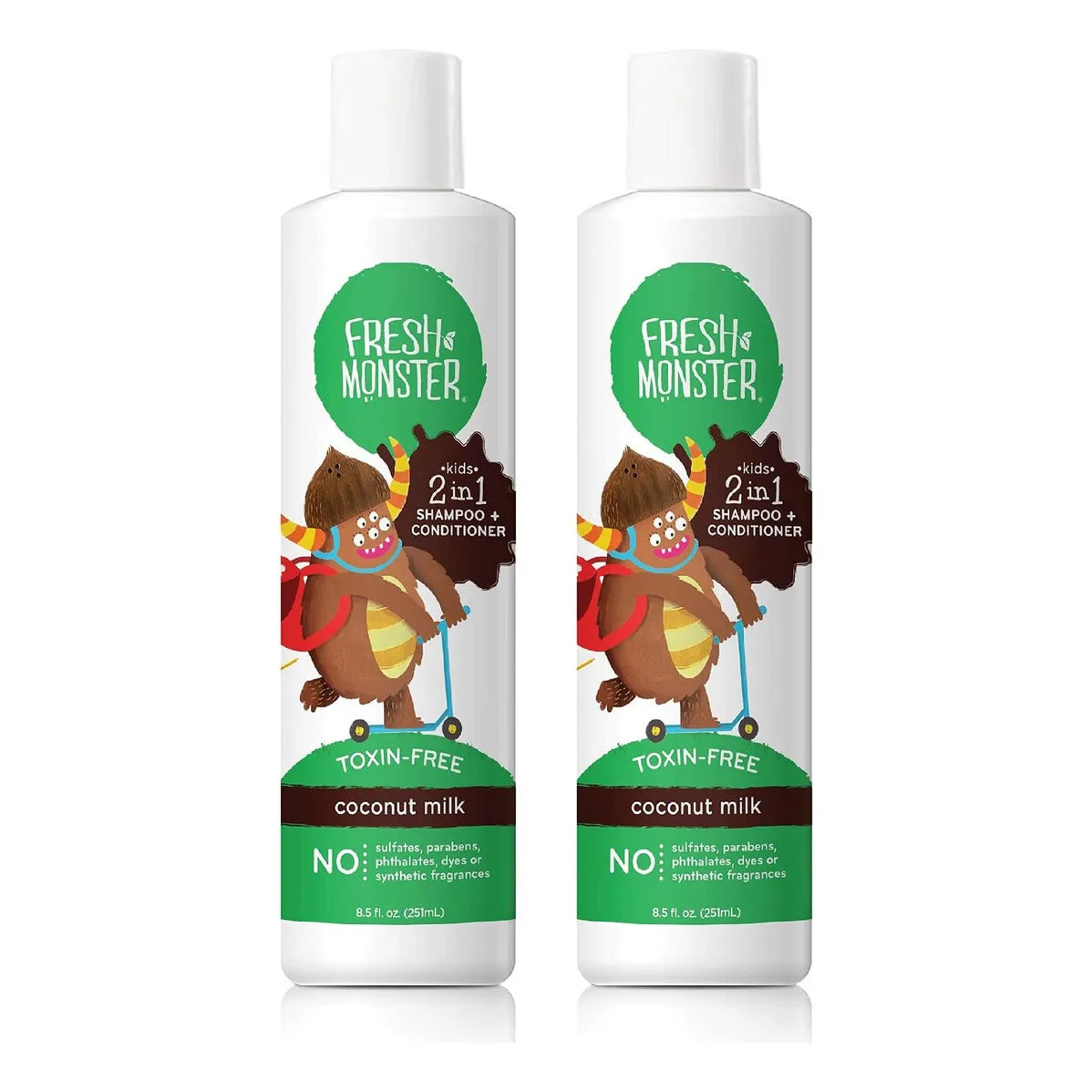 Fresh Monster Champu Y Acondicionador 2 En 1 Para Niños Cabello Fresco Y Manejable