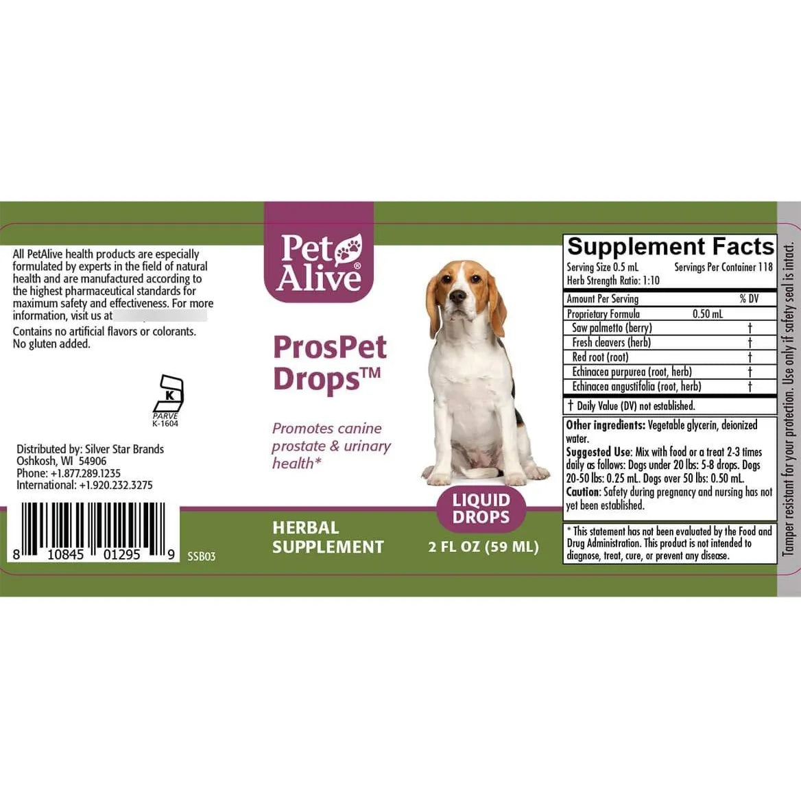 Gotas Naturales ProsPet Salud Prostática Mascotas 60 Ml Alivia Sintomas Urinarios