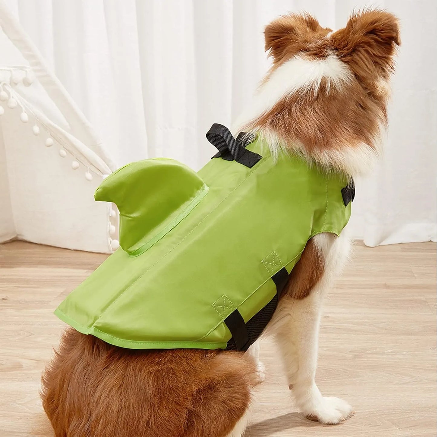 Chaleco Salvavidas Tiburón Perros Azul Naranja Traje Baño G XS Seguro Divertido