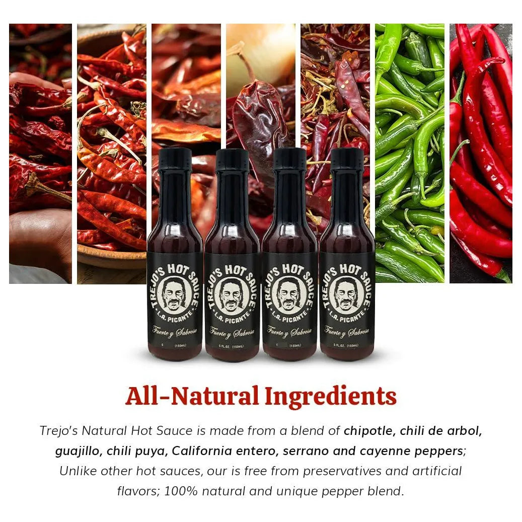 Salsa Picante Natural Trejo 12 Botellas 150 Ml Calor Medio Ingredientes Premium