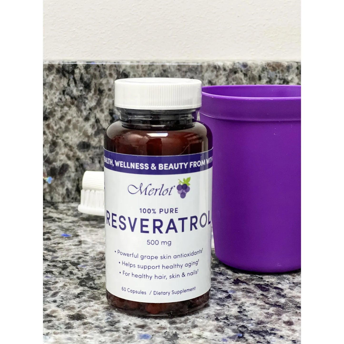 Cápsulas De Resveratrol 500 Mg Antienvejecimiento 60 Unidades Beauty Within
