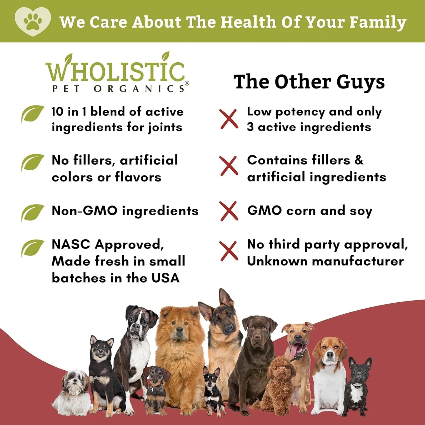Suplemento Wholistic Pet Organics Movilidad Articular Con Mejillon De Labios Verde Para Perros Alivia Dolor Y Rigidez