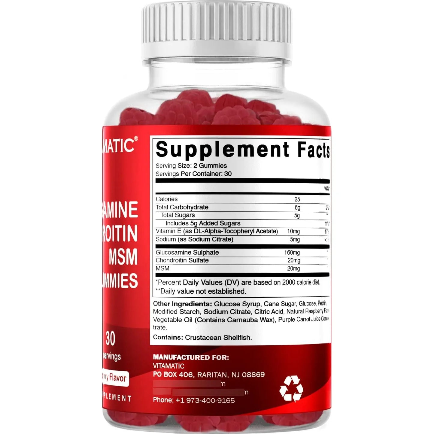 Gomitas Condroitina Glucosamina MSM Vitamina E Soporte Articular 60 Unidades