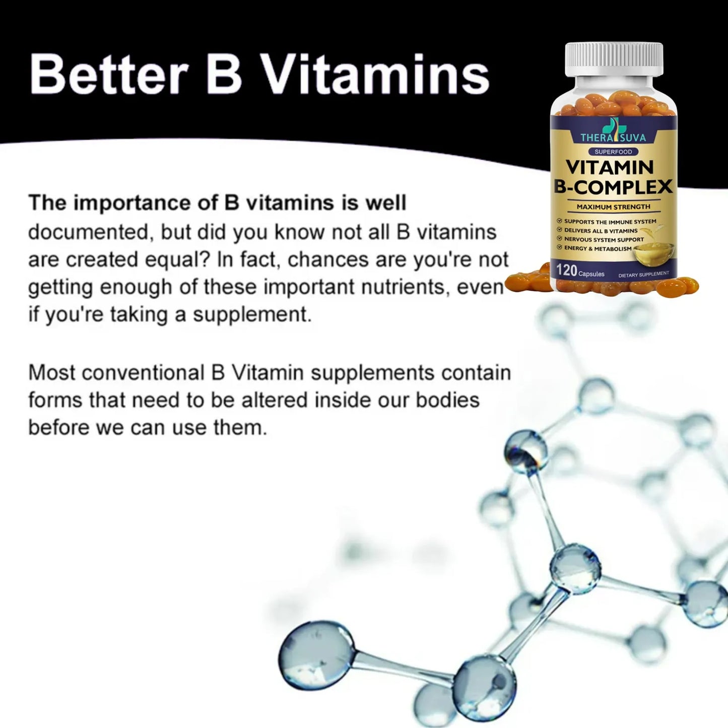 Complejo De Vitamina B Coq10 Vitamina C 120 Capsulas Energia Y Bienestar
