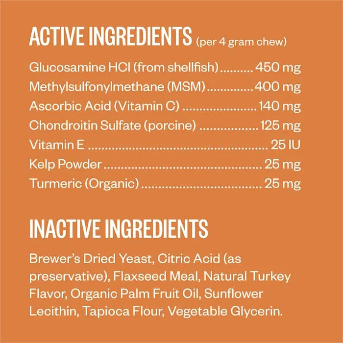 Zoomies Glucosamina Y Condroitina Suplemento Articular Para Perros 60 Masticables