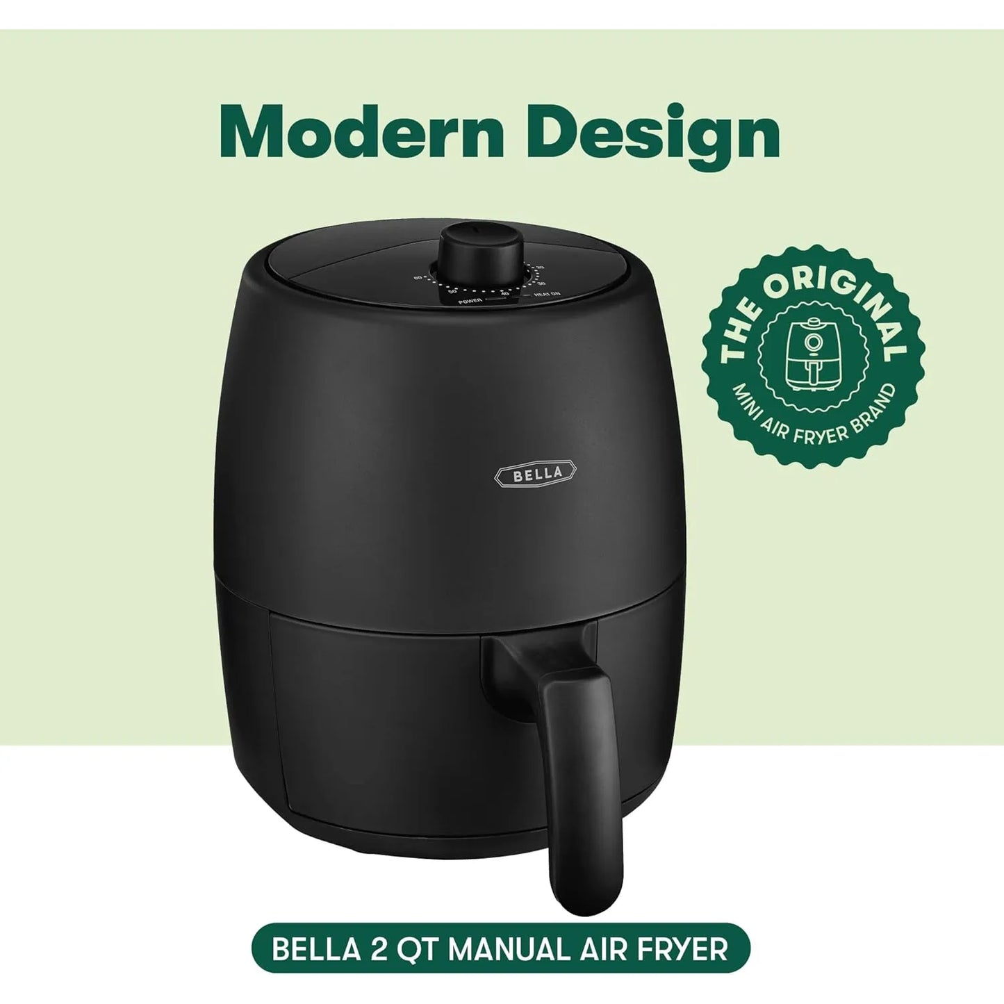Horno Freidora De Aire Bella 2 Litros Multicocina 5 En 1 Negro Mate