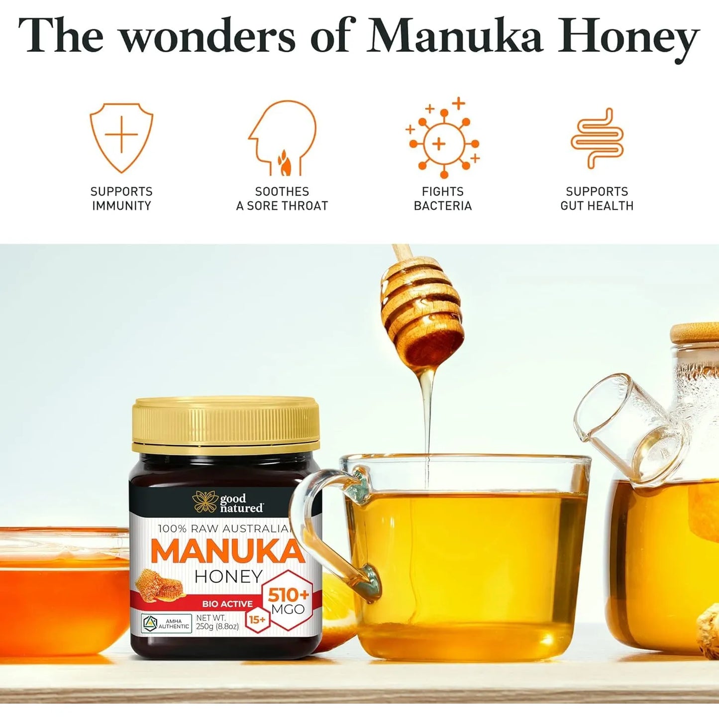 Miel Cruda Manuka MGO 510+ Grado Medicinal 250g Importada USA