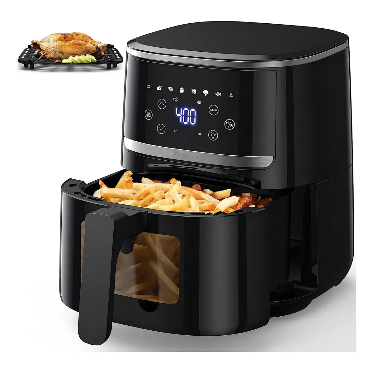 Freidora De Aire Acekool 5 Qt Pantalla Digital Cocina Saludable Sin Aceite