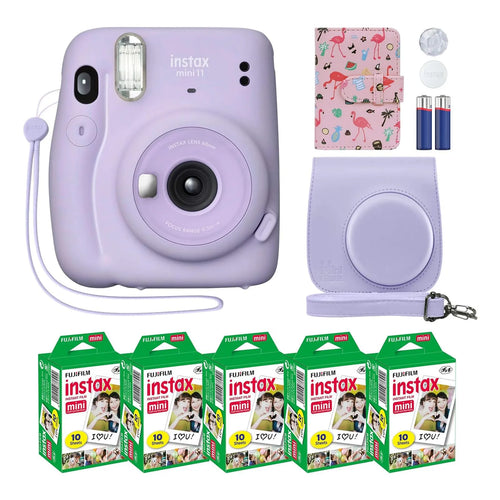 Fujifilm Instax Mini 11 Cámara Instantánea Morado Con Funda Y 50 Fotos