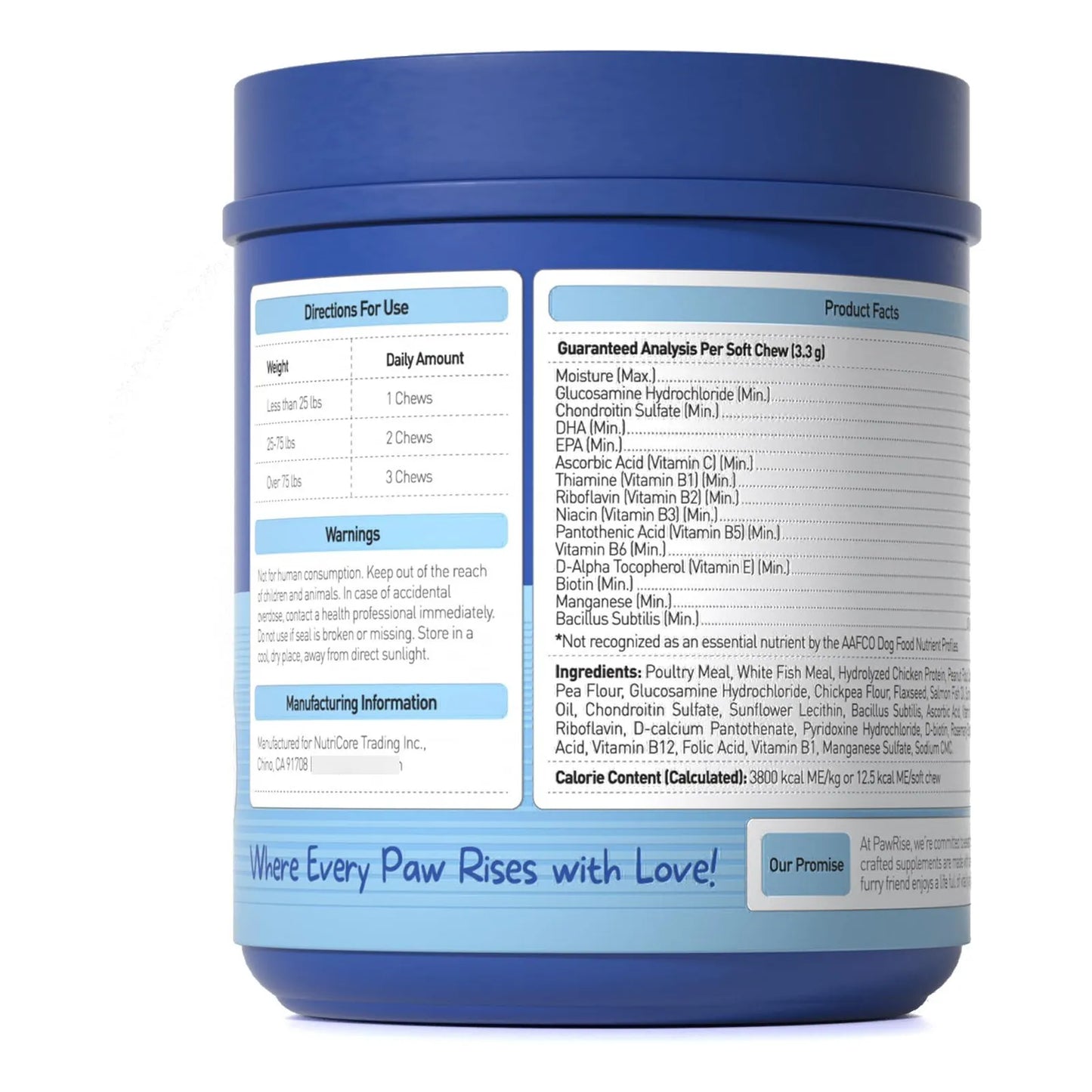 Multivitaminas Para Perros Cadera Articulaciones Piel 150 Masticables Importado Eeuu